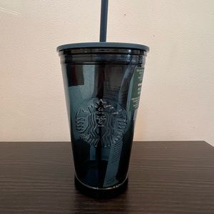 Starbucks 16oz reusable cup, 100% recycled glass, blue